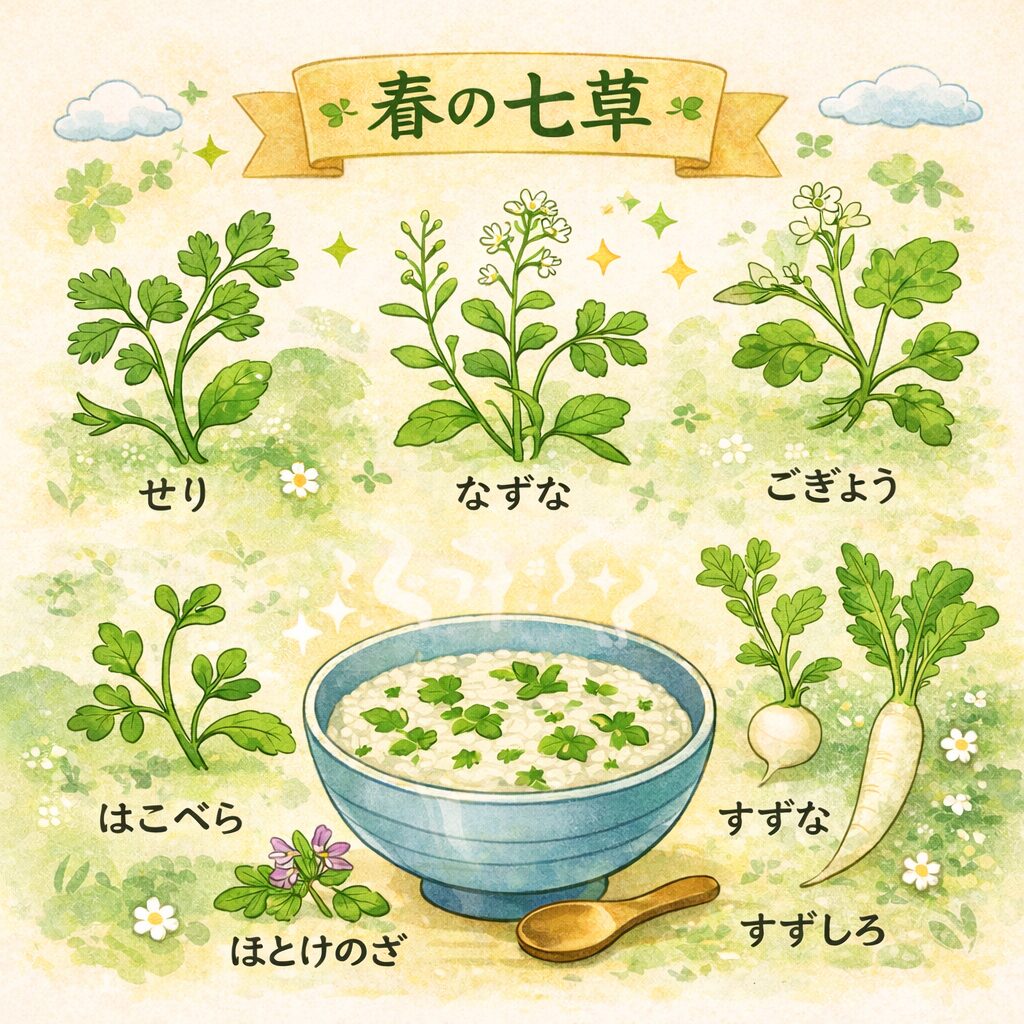 春の七草で 一年の無病息災を願って🌿